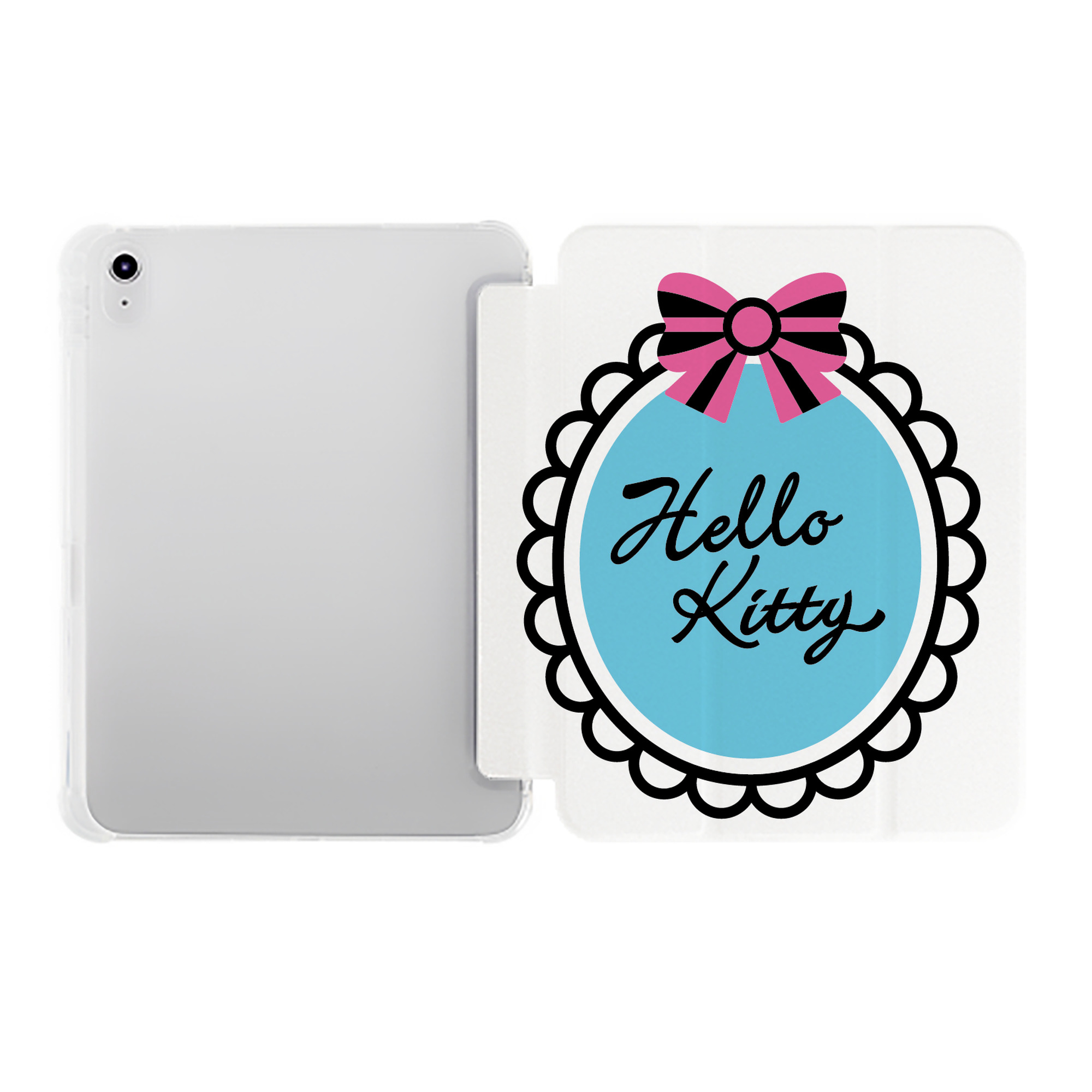 （画像用） Hello Kitty ハローキティ IPad ケース ペン収納付き 三つ折りスタンド PUレザー×シリコン 対応機種9.5/10.5/10.9インチ